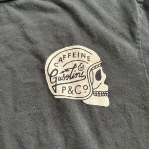 P&Co black t-shirt - caffeine and gasoline